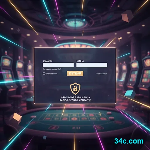 App oficial da 34c.com aberto no celular