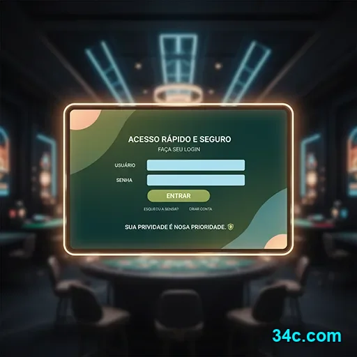 Login seguro no celular na plataforma 34c.com