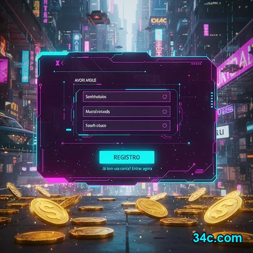 Tela da plataforma oficial 34c.com com navegação segura