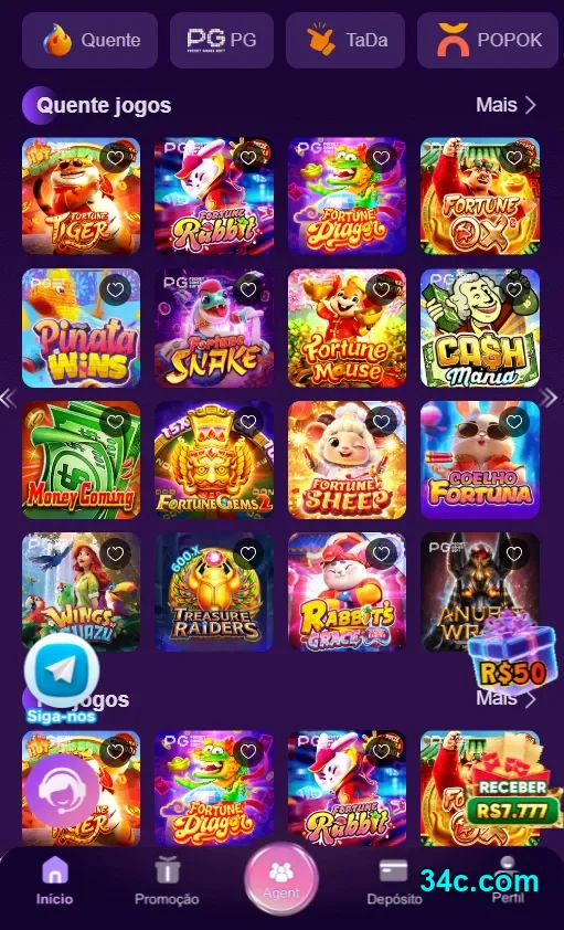 Escudo e login seguro com suporte no 34c.com